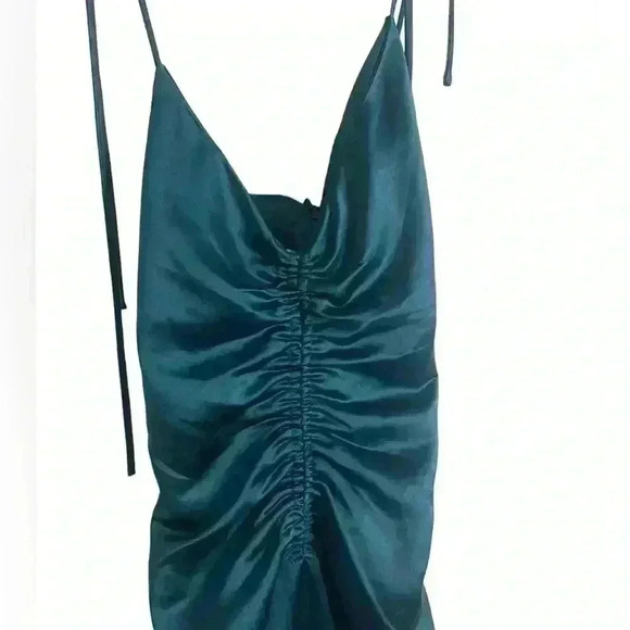 Jason Wu Satin Slip Dress Ruched Midi Size Large - Picture 3 of 11